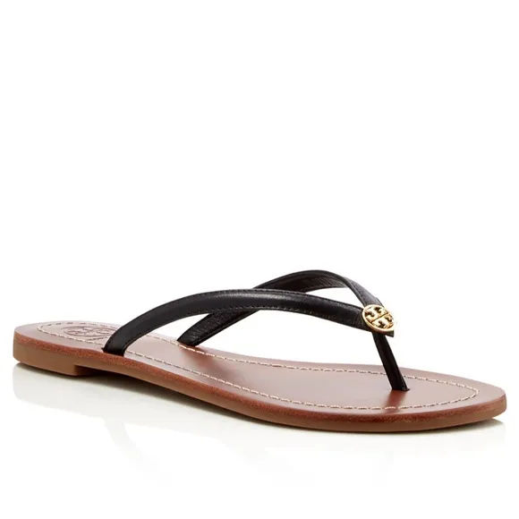 Tory Burch Terra Leather Flip-Flops Size 10