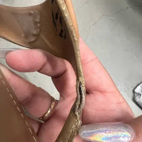 Tory Burch Women's Gold Tan Thong Sandals Sz 7.5