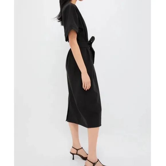 TUCKERNUCK Black Double Face Flannel Gianna Dress NEW