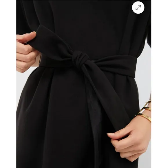 TUCKERNUCK Black Double Face Flannel Gianna Dress NEW