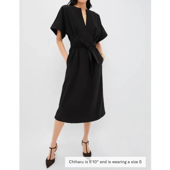 TUCKERNUCK Black Double Face Flannel Gianna Dress NEW