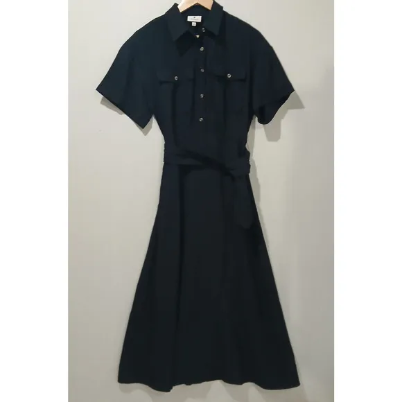 Tuckernuck Black Lucienne Maxi Dress Small Prescott Black Short Sleeve Belted