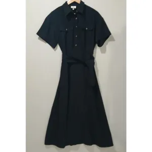 Tuckernuck Black Lucienne Maxi Dress Small Prescott Black Short Sleeve Belted