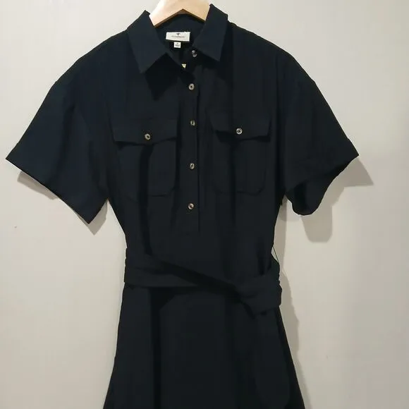 Tuckernuck Black Lucienne Maxi Dress Small Prescott Black Short Sleeve Belted