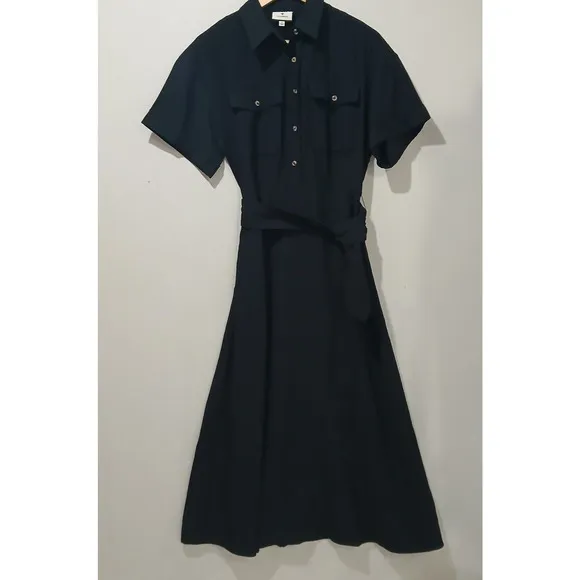 Tuckernuck Black Lucienne Maxi Dress Small Prescott Black Short Sleeve Belted