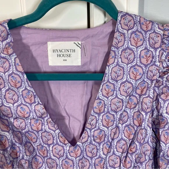 Tuckernuck HYACINTH HOUSE Lilac and Blush Icon Floral Lindley Dress size xxs NWT
