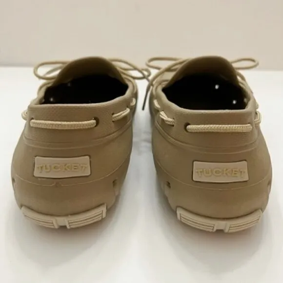 TUCKET | men’s Khaki &amp; Vanilla Deck Shoe./The Gilller. Size: 10