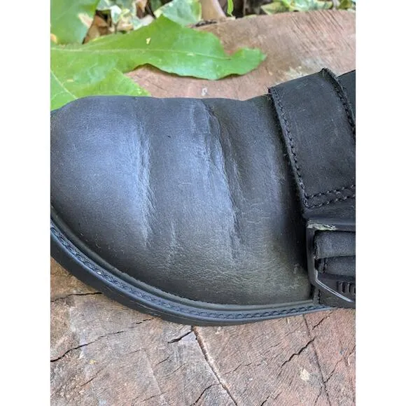 UGG Ashton Short Weather black leather ankle boots girls size 2