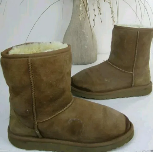 UGG AUSTRALIA CLASSIC SHORT BROWN fur boots