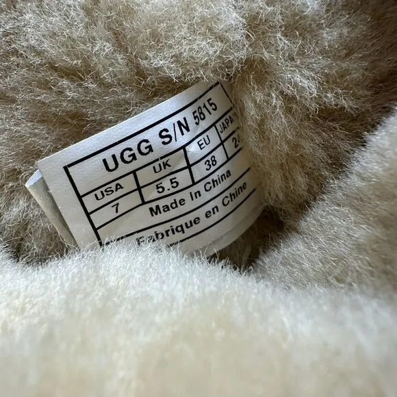 UGG AUSTRALIA Classic Tall Boots Women's 7‎ Chestnut Sherpa Leather Suede 5815