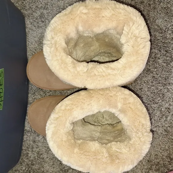 UGG Australia classic tall suede sheepskin leather faux fur boots - 9 -  tan