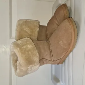 UGG Australia classic tall suede sheepskin leather faux fur boots - 9 -  tan