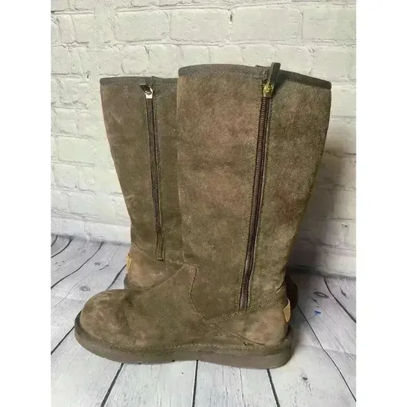 UGG Australia Retro Cargo Espresso Brown Sheep Skin Fur Lined Boot Womens Size 7
