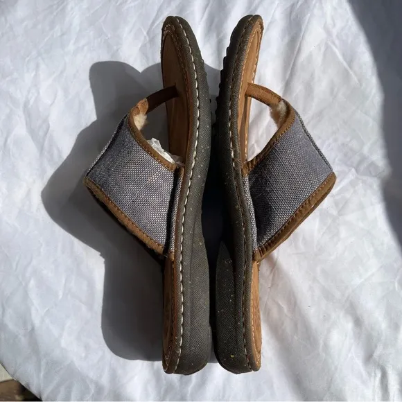 UGG Australia Sherpa Lined Leather Flip Flops Size 9