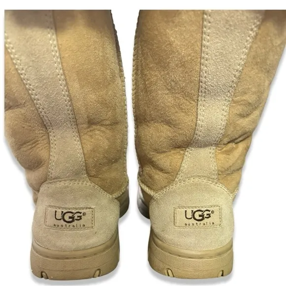 UGG Australian made Ultimate Tall Fold over suede &amp; sheep skin lined calf boots