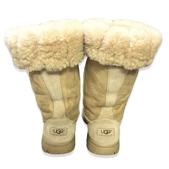 UGG Australian made Ultimate Tall Fold over suede &amp; sheep skin lined calf boots