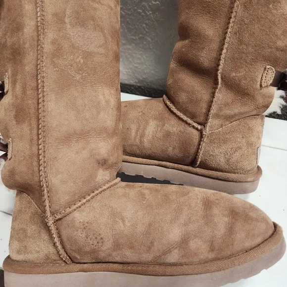 UGG® Bailey Bow II Tall Boot - Chestnut, Womens Size 8