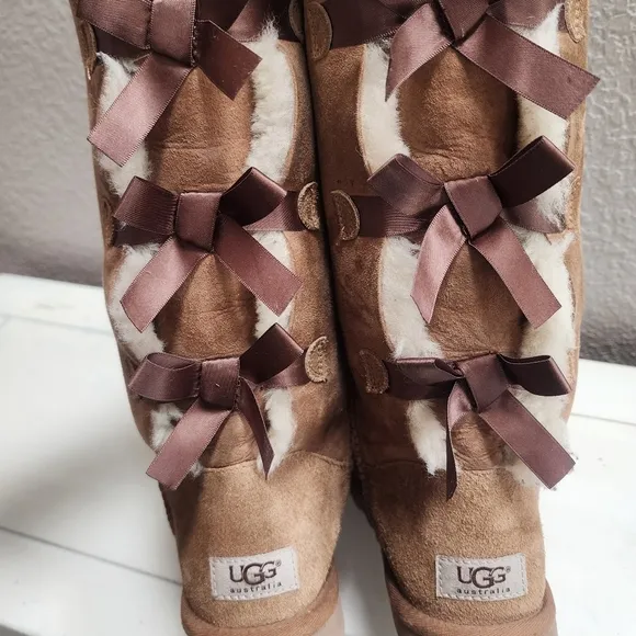 UGG® Bailey Bow II Tall Boot - Chestnut, Womens Size 8
