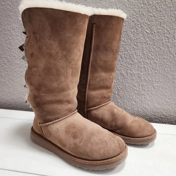 UGG® Bailey Bow II Tall Boot - Chestnut, Womens Size 8