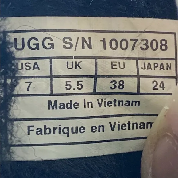 UGG BAILEY BOW TALL II WOMENS BOOTS BLACK SUEDE SHEEPSKIN Sz 7 S/N 1007308.