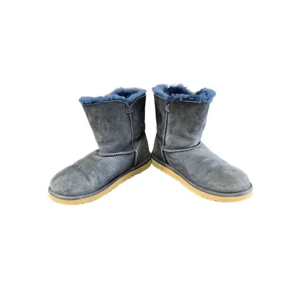 UGG BAILEY BUTTON II WOMEN SHORT BOOTS SUEDE NAVY US 6 Women’s US 5 Girls EU 35