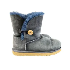 UGG BAILEY BUTTON II WOMEN SHORT BOOTS SUEDE NAVY US 6 Women’s US 5 Girls EU 35