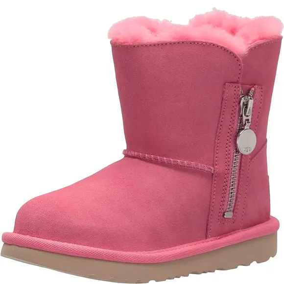 UGG Big Kids Bailey Zip Short Boots Pink Rose Size 5K