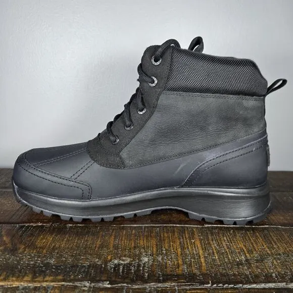 UGG Black Emmett Mens Size 11 Leather Waterproof Lace Up Duck Boots Back