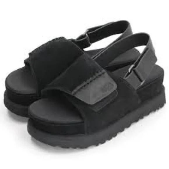 UGG Black Platform Sandals with Chunky Design