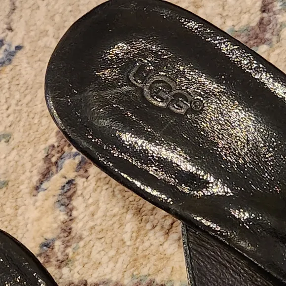 UGG Black Wedge Sandals Size 9.5