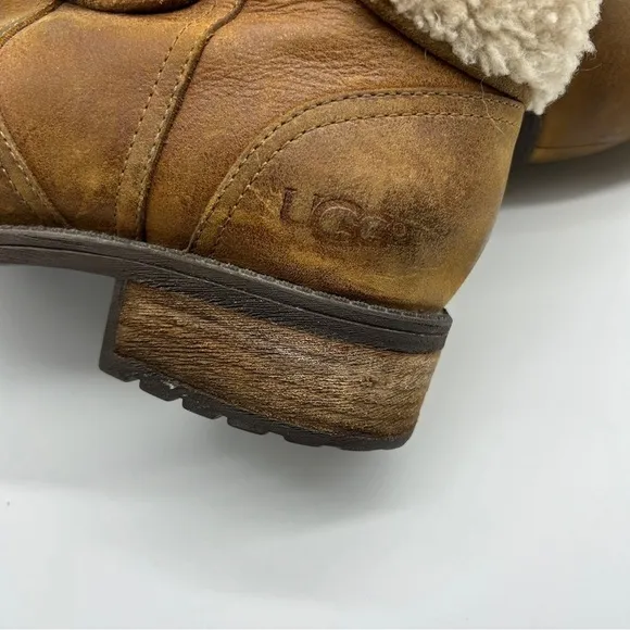 UGG Blayre Short Boots Women's 8 Suede Sherpa‎ Lined Buckle