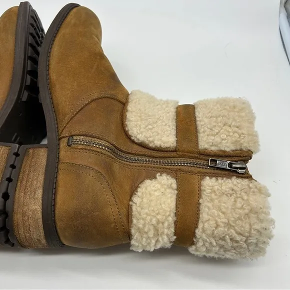 UGG Blayre Short Boots Women's 8 Suede Sherpa‎ Lined Buckle