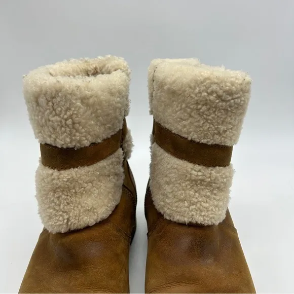 UGG Blayre Short Boots Women's 8 Suede Sherpa‎ Lined Buckle