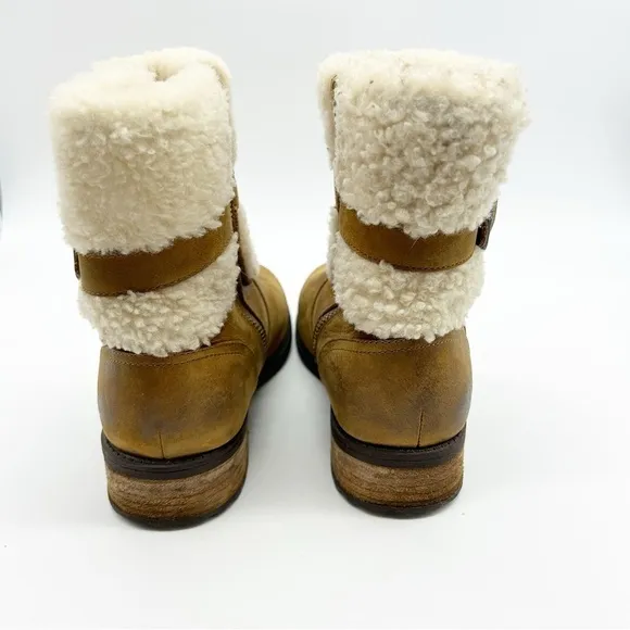 UGG Blayre Short Boots Women's 8 Suede Sherpa‎ Lined Buckle