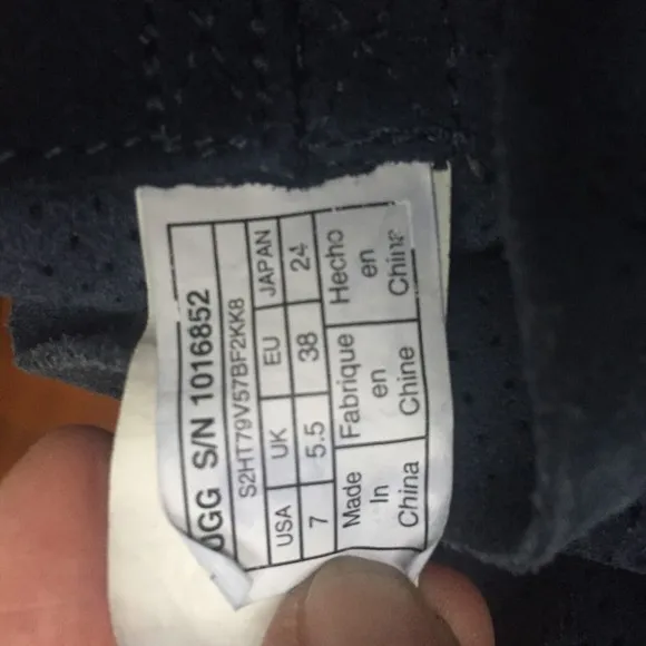 Ugg Blue Suede Perforated Mini Short Ankle Boots - Size 7 Unlined Rubber Sole