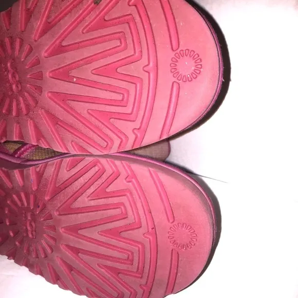 Ugg Boots Size 7 Pink Sequin Authentic Ugg Australia Short Sparkle