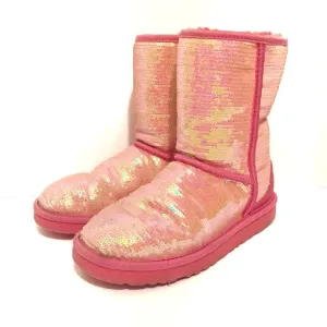 Ugg Boots Size 7 Pink Sequin Authentic Ugg Australia Short Sparkle
