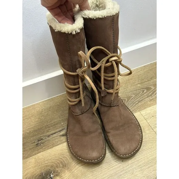 Ugg Brown Tall Boots‎ 1634 CATALINA Brown Leather Sheepskin Size 7