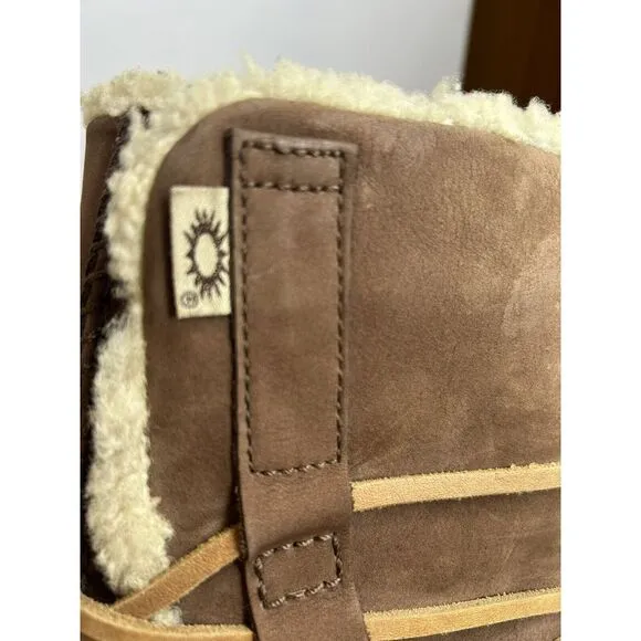 Ugg Brown Tall Boots‎ 1634 CATALINA Brown Leather Sheepskin Size 7