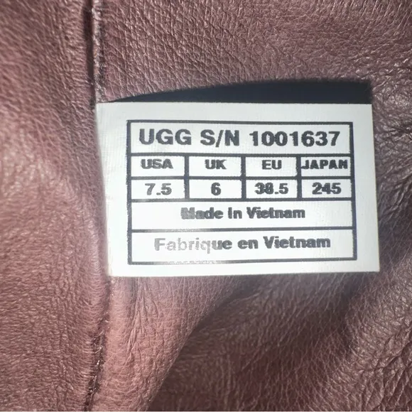 Ugg Channing II  Riding Boot Leather Brown Equestrian Tall Silver Heel Strap 7.5