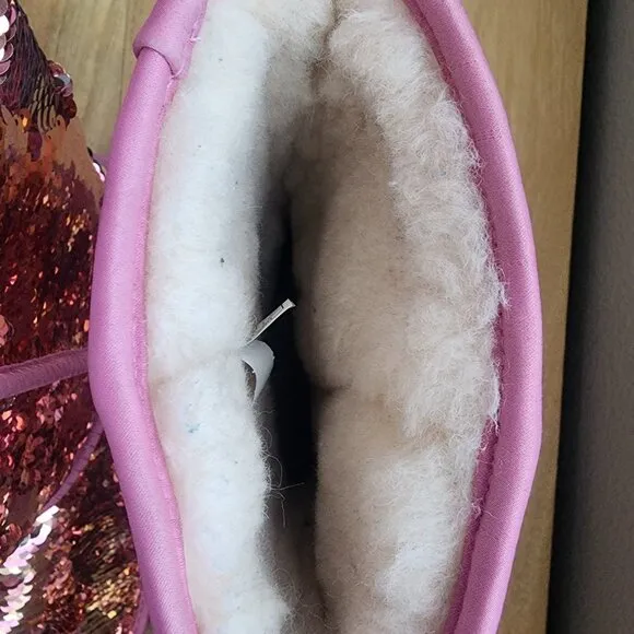 UGG Classic Pink Short Sequin Boots Womens Sz 10 | NEW w/ Box