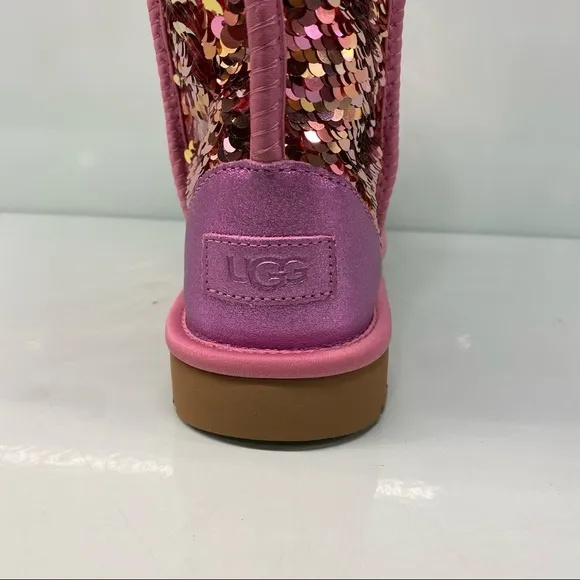 UGG | Classic Short Sequin Boots In Pink New In Box
