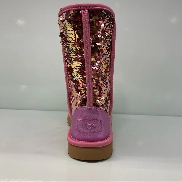 UGG | Classic Short Sequin Boots In Pink New In Box