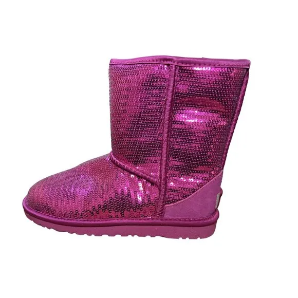 UGG Classic Short Sparkles Boots - Fuchsia - Size 6 - NIB