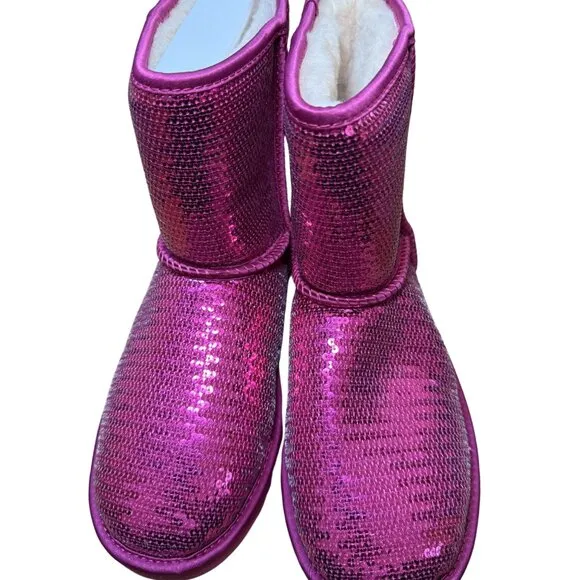 UGG Classic Short Sparkles Boots - Fuchsia - Size 6 - NIB