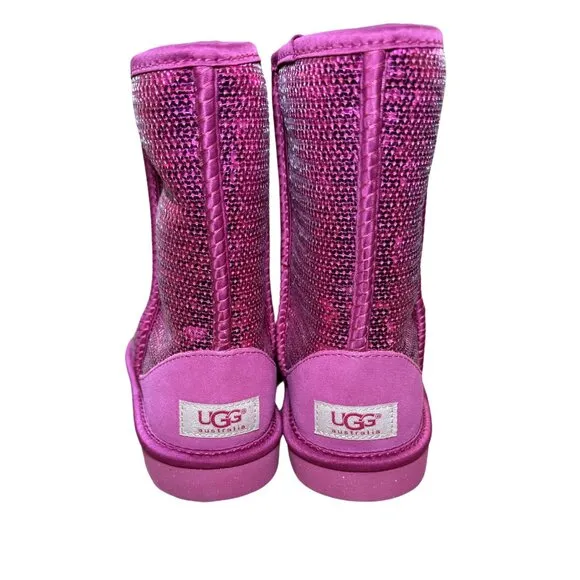 UGG Classic Short Sparkles Boots - Fuchsia - Size 6 - NIB
