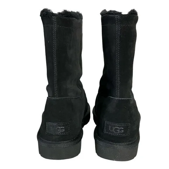 UGG CLASSIC SHORT TOGGLER BLACK SUEDE SHEEPSKIN WOMEN'S BOOTS SIZe US 9 EU 40NEW