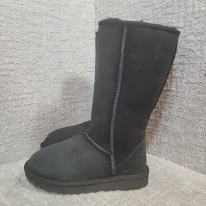 UGG Classic Tall II Women's Size 5 US Black Suede Sheepskin Boots 1016224 NEW