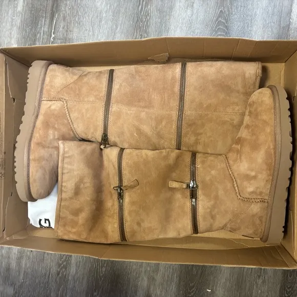 UGG | Classic Ultra Tall Boots In Chestnut With Zipper Details NEW Size 6