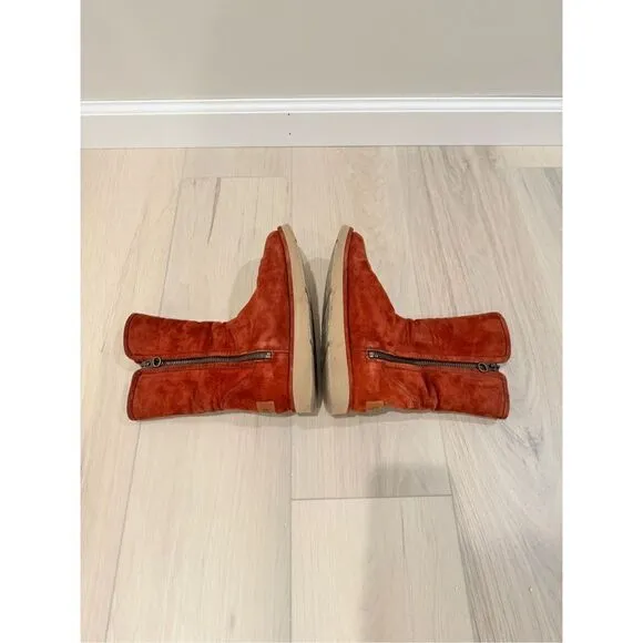 UGG COLLECTION ABREE SUEDE WOMEN SHORT BOOTS RUST US 6